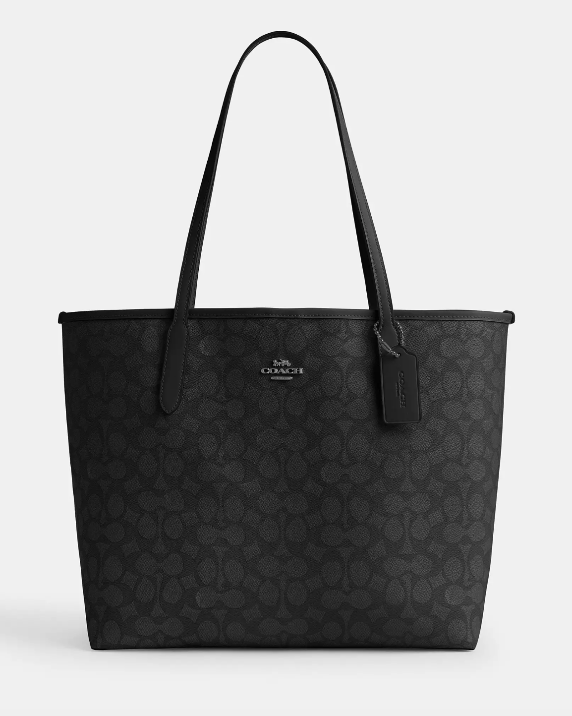 Coach Open City Tote In Signature Graphite Black (Pre-Order)