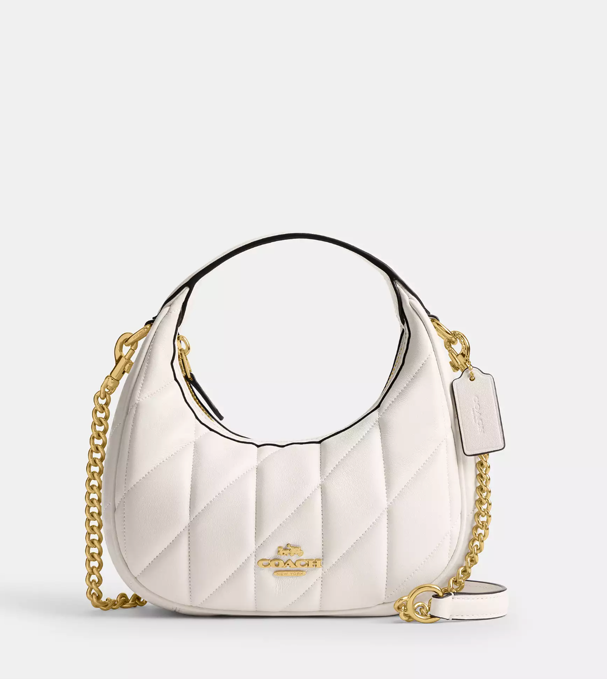 Coach Carmen Mini Crossbody Bag With Quilting In Gold Chalk (Pre-Order)