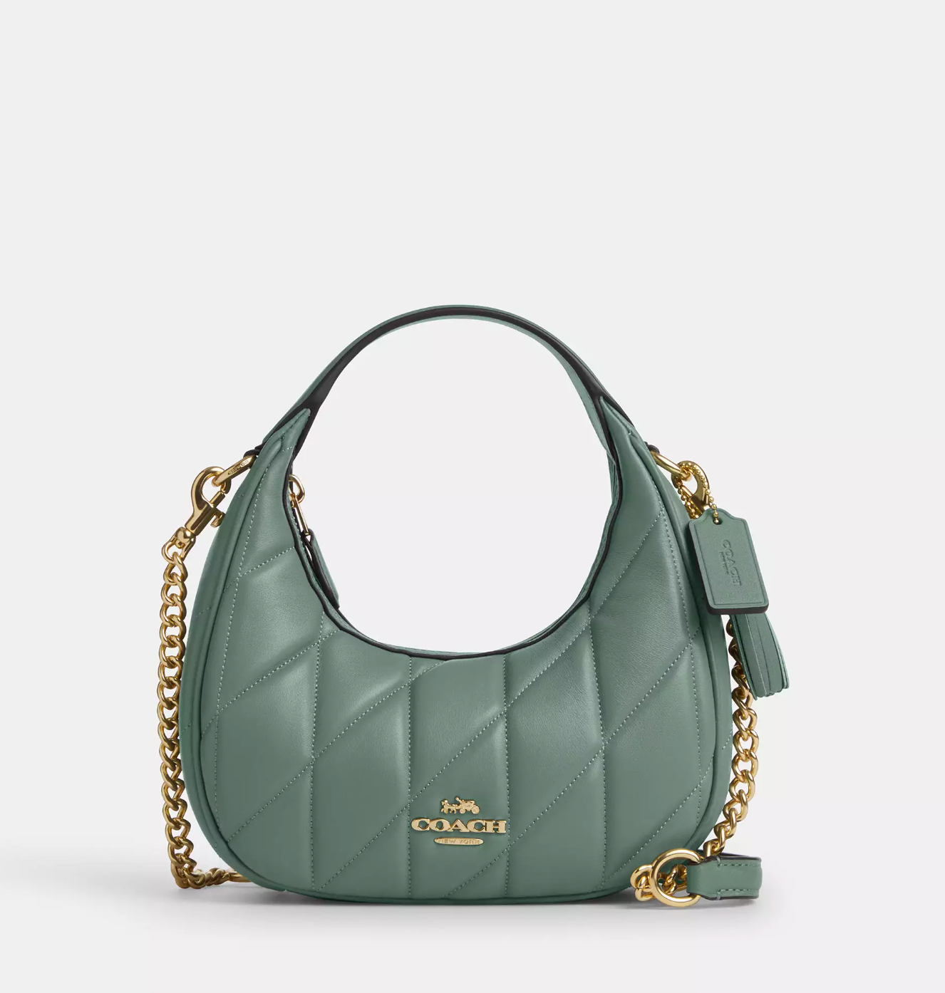 Coach Carmen Mini Crossbody Bag With Quilting In Gold Sage (Pre-Order)