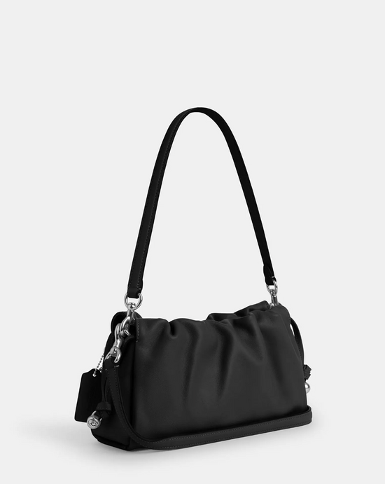 Coach Faye Shoulder Bag With Ruching In Silver Black (Pre-Order)