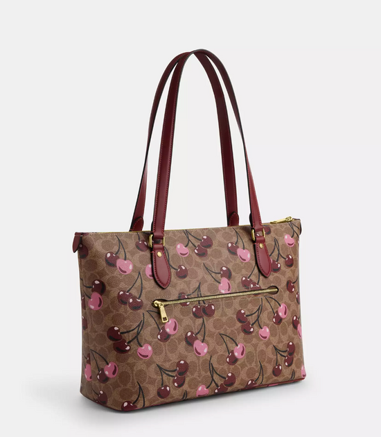 Coach Gallery Tote Bag In Signature Canvas With Cherry Print (Pre-Order)