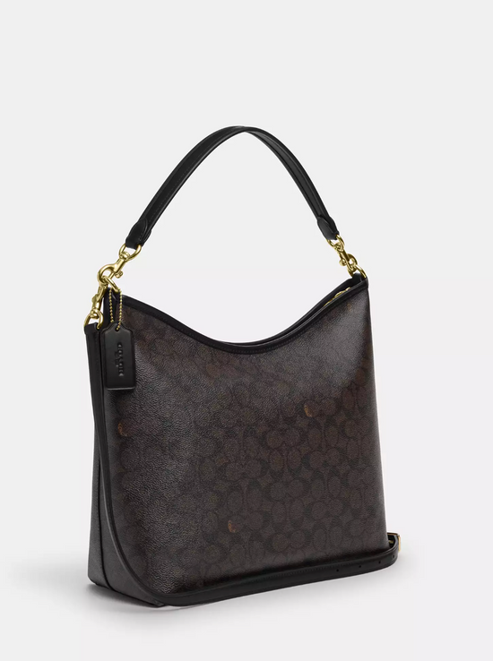 Coach Laurel Large Shoulder Bag In Signature Walnut Black (Pre-Order)