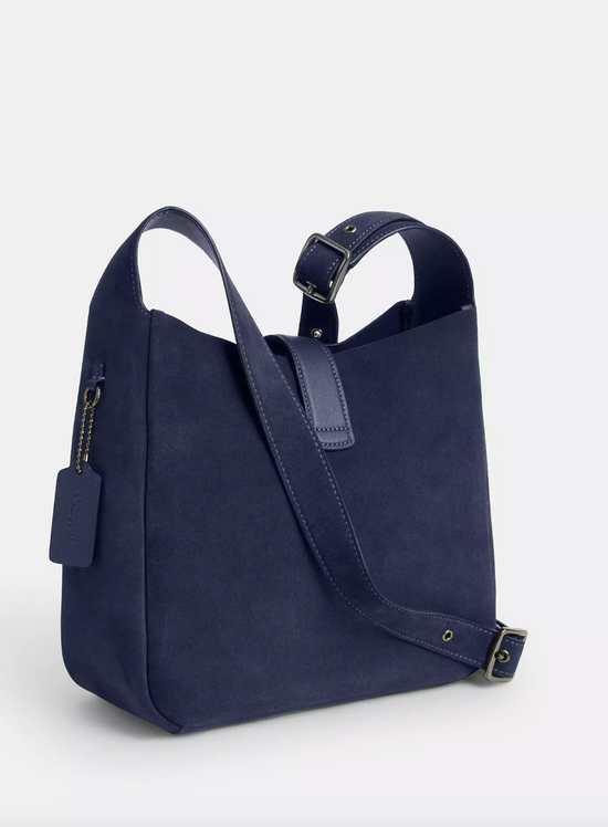 Coach Hadley Convertible Crossbody Bag In Suede True Navy (Pre-Order)