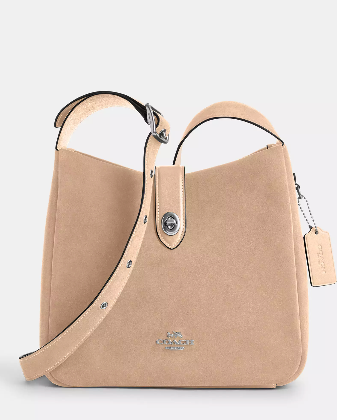 Coach Hadley Convertible Crossbody Bag In Suede Light Taupe (Pre-Order)