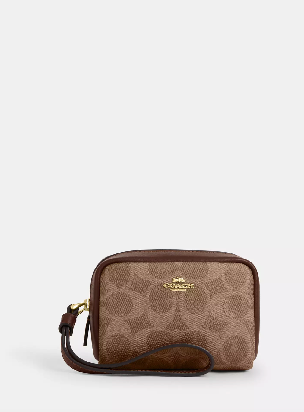 Coach Pouch Wristlet In Signature Tan Brown (Pre-Order)