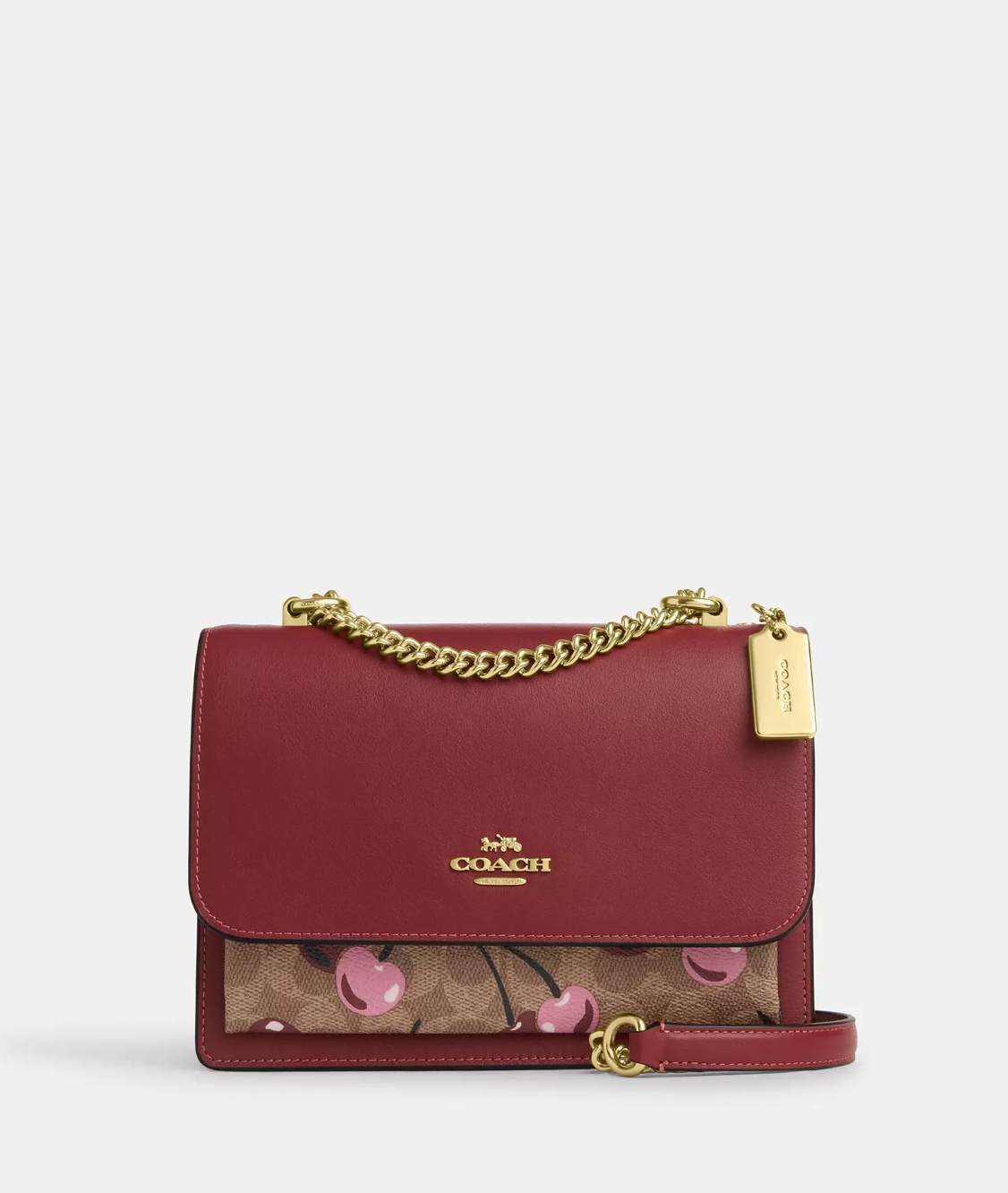 Coach Klare Crossbody Bag In Signature Canvas With Cherry Print Tan Multi (Pre-Order)