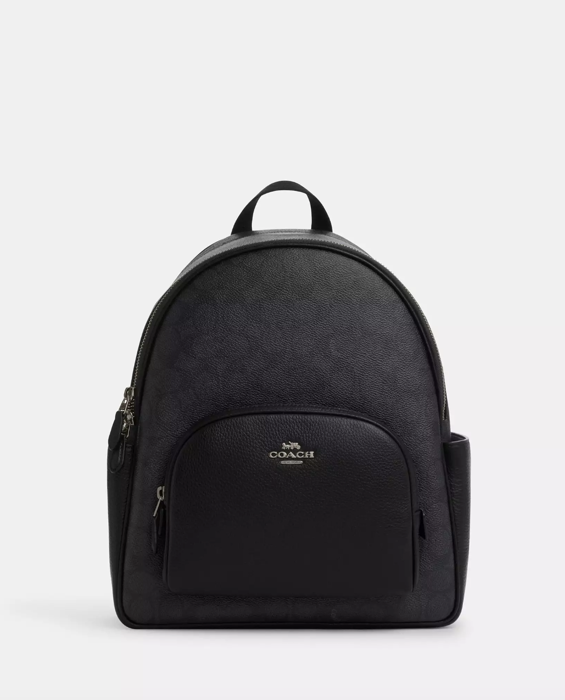 Coach Medium Court Backpack In Blocked Signature Charcoal Black (Pre-order)