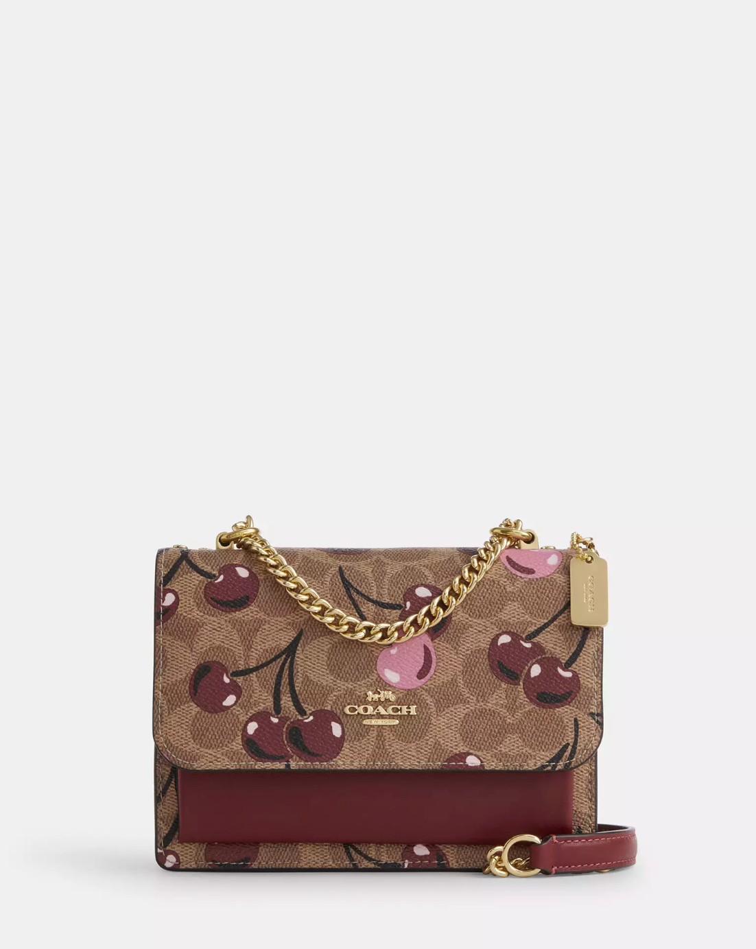 Coach Mini Klare Crossbody Bag In Signature Canvas With Cherry Print Tan Multi (Pre-Order)