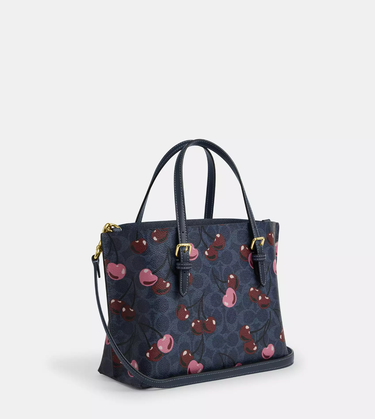 Coach Mollie Tote Bag 25 In Signature Canvas With Cherry Denim Multi (Pre-Order)