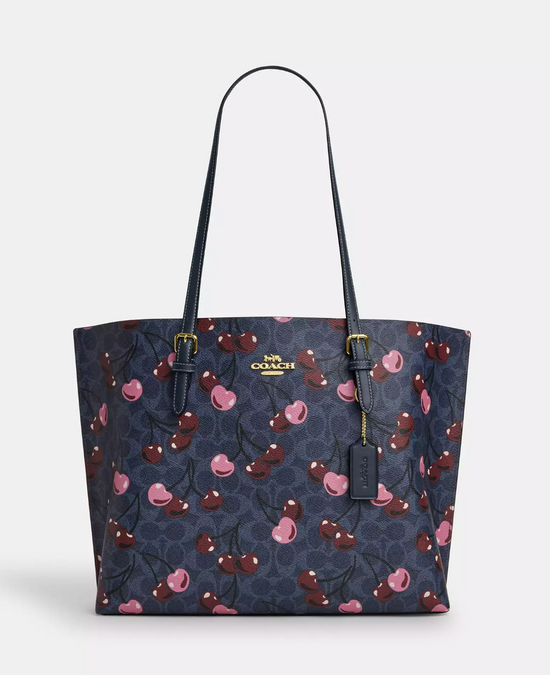 Coach Mollie Tote In Signature Canvas With Cherry Print Denim multi (Pre-Order)