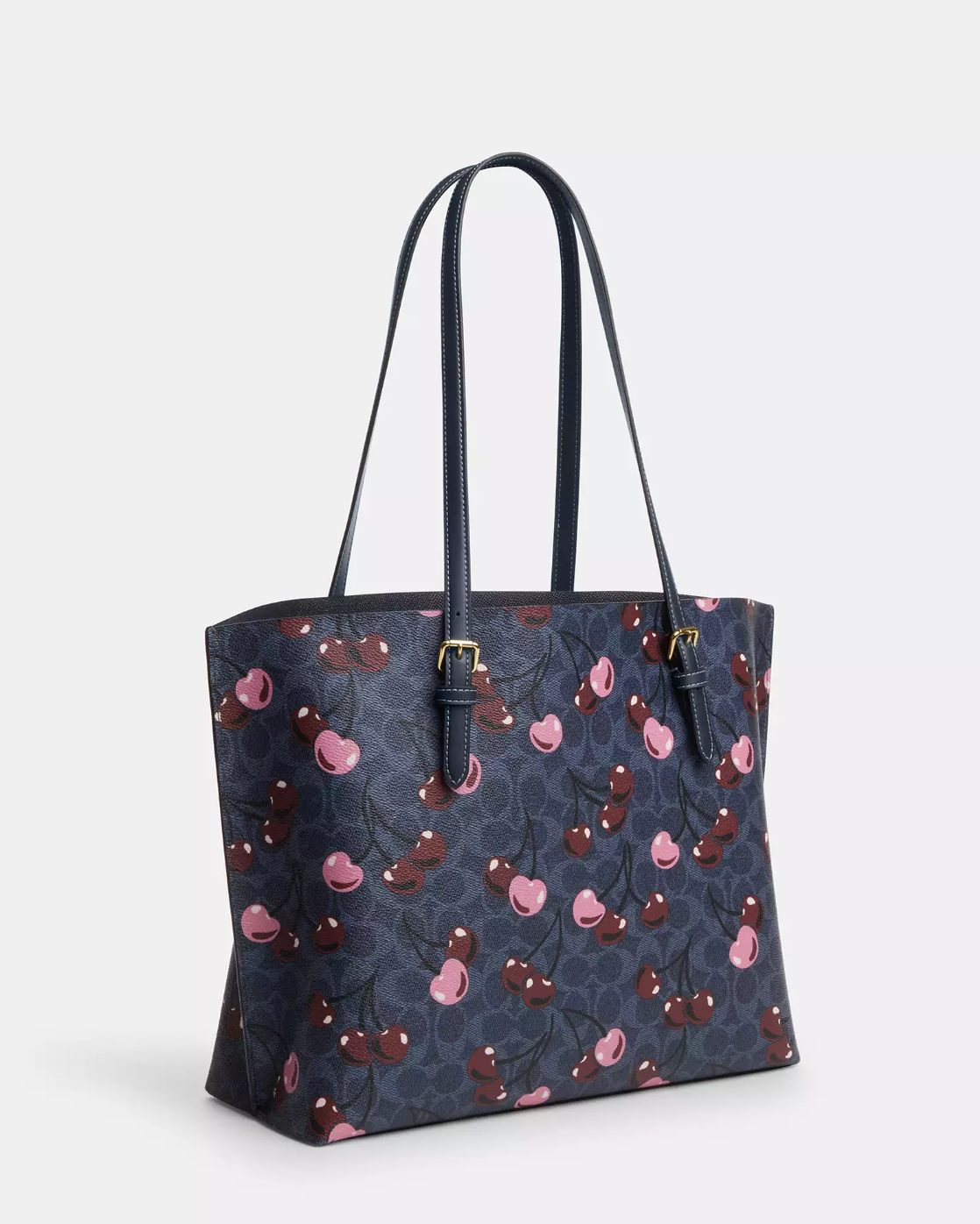 Coach Mollie Tote In Signature Canvas With Cherry Print Denim multi (Pre-Order)