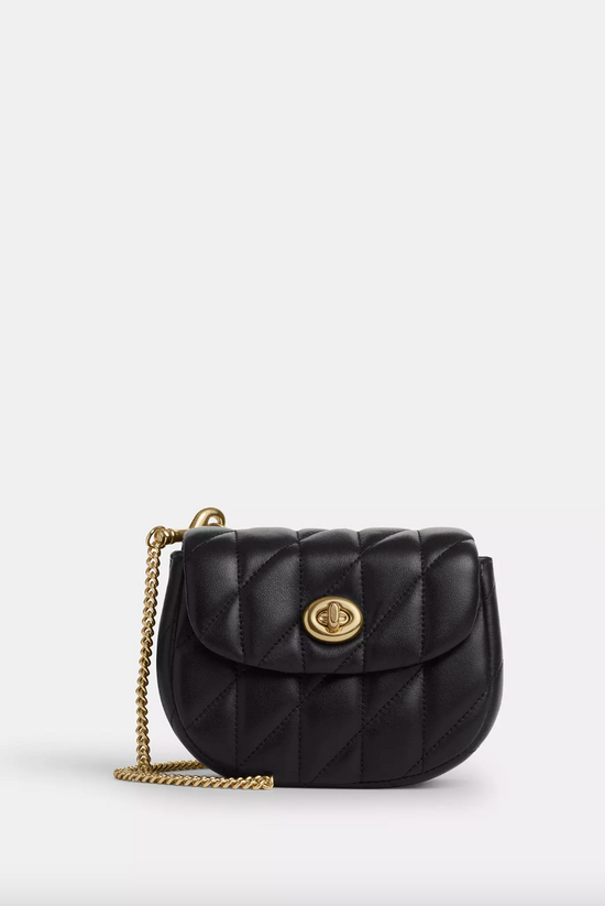 Coach Turnlock Card Case In Gold Black (Pre-Order)