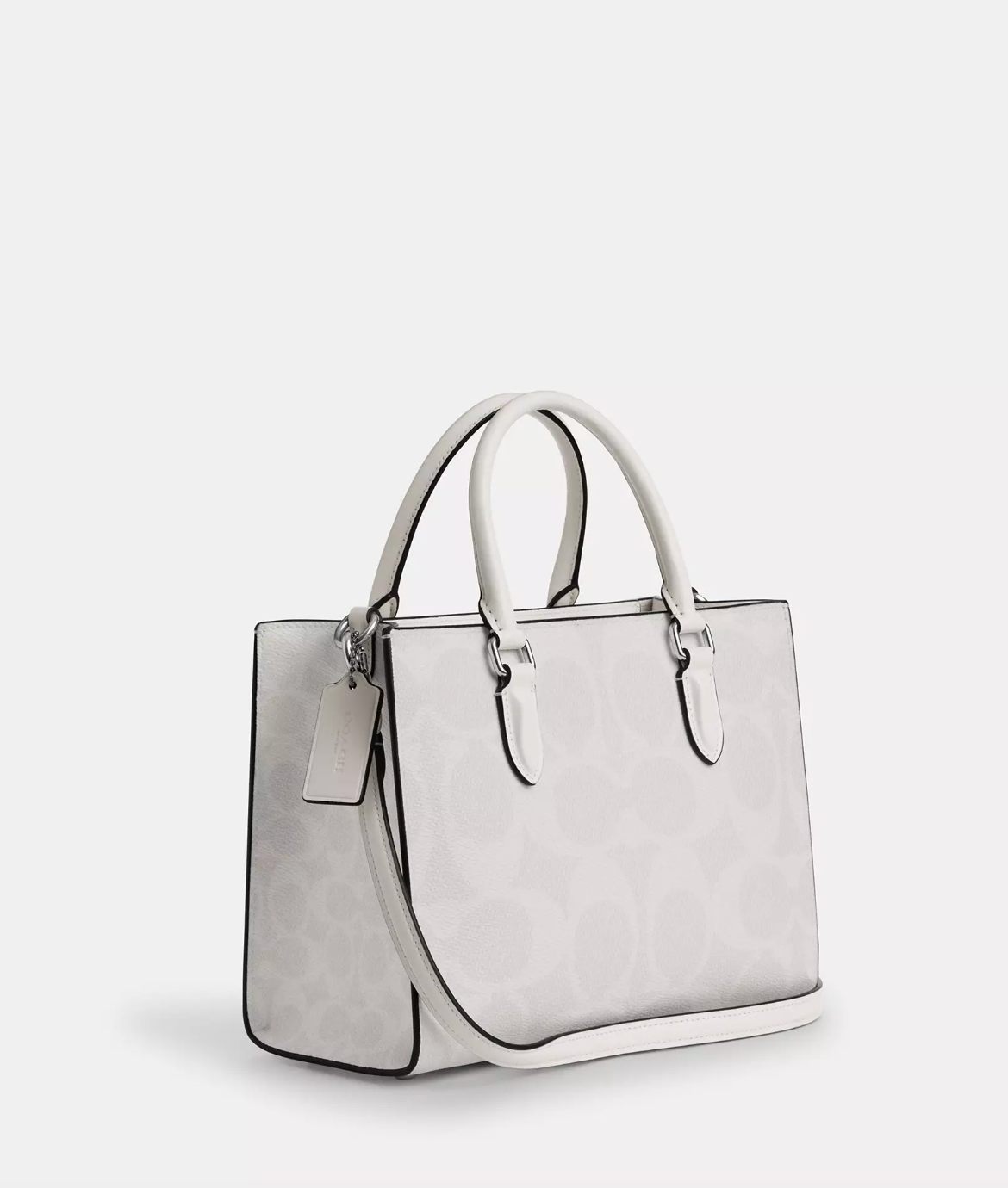 Coach Maggie Small Tote Bag In Blocked Signature White Chalk (Pre-order)