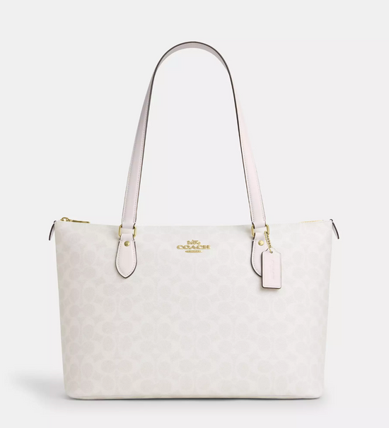 Coach Gallery Tote In Signature Glacier White (Pre-Order)