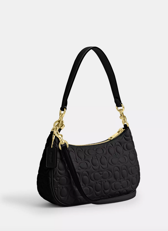 Coach Teri Shoulder Bag In Signature Letaher Black (Pre-Order)