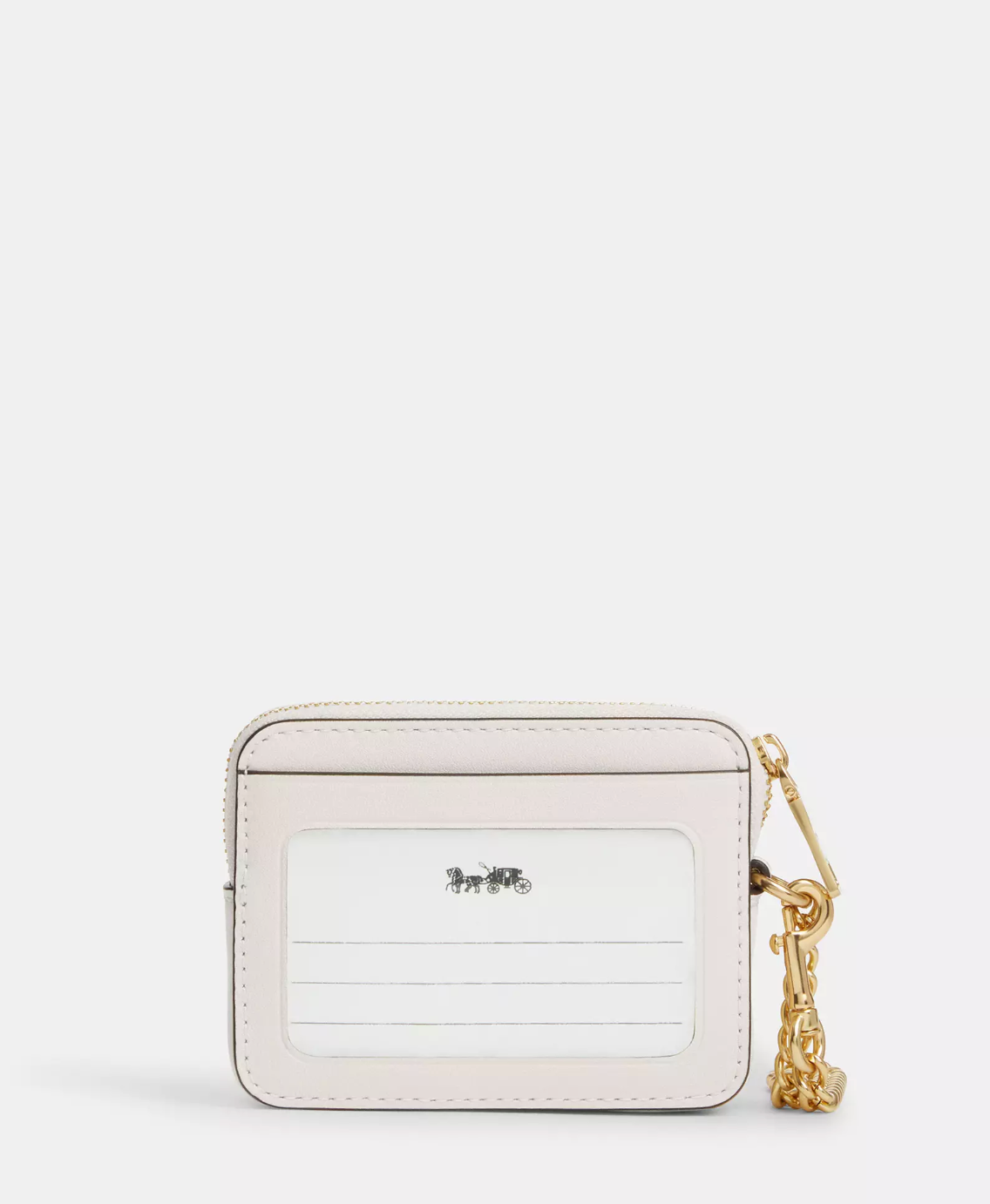 Coach Zip Card Case With Quilting In Gold Chalk (Pre-Order)