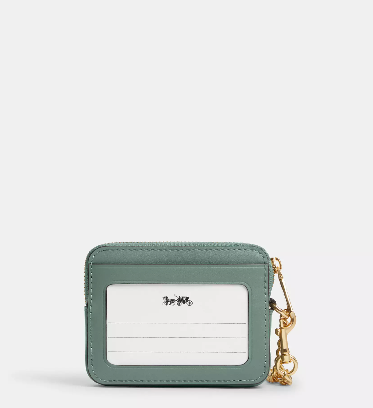 Coach Zip Card Case With Quilting In Gold Sage (Pre-Order)