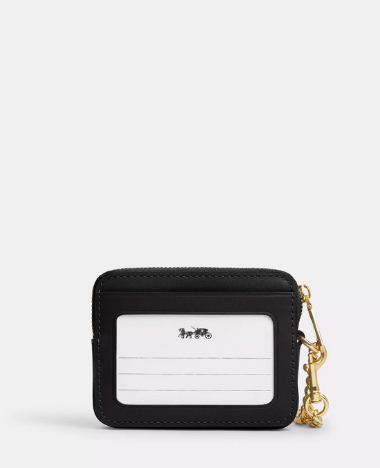 Coach Zip Card Case With Quilting In Gold Black (Pre-Order)