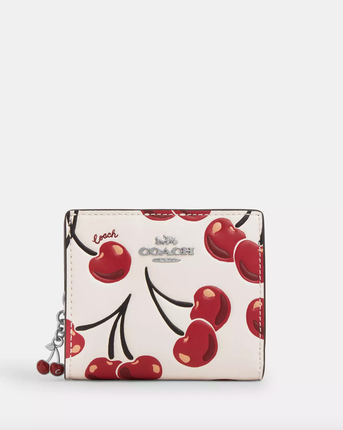 Coach Snap Wallet With Cherry Print Chalk Multi (Pre-Order)