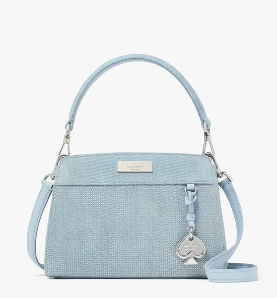 Kate Spade Madison Studded Denim Small Top Handle Satchel In Blue Multicolor (Pre-Order)