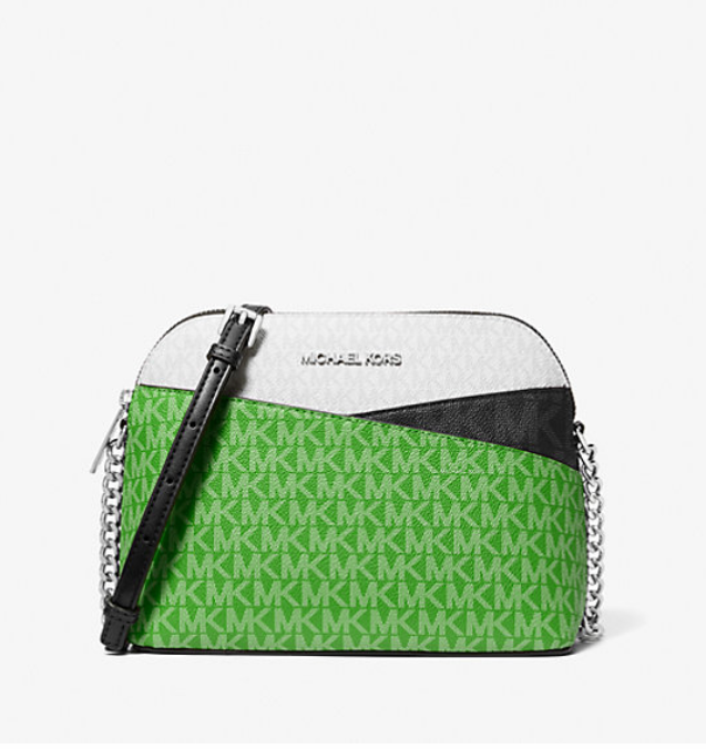 Michael Kors Dome Crossbody In Colorblock Jungle Green Multi (Pre-Order)