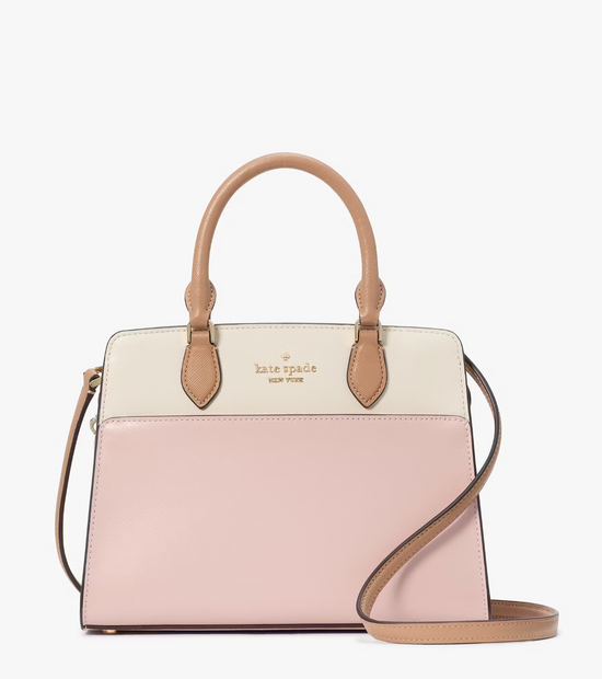 Kate Spade Madison Colorblock Saffiano Leather Small Satchel In Rose Smoke Multi (Pre-Order)