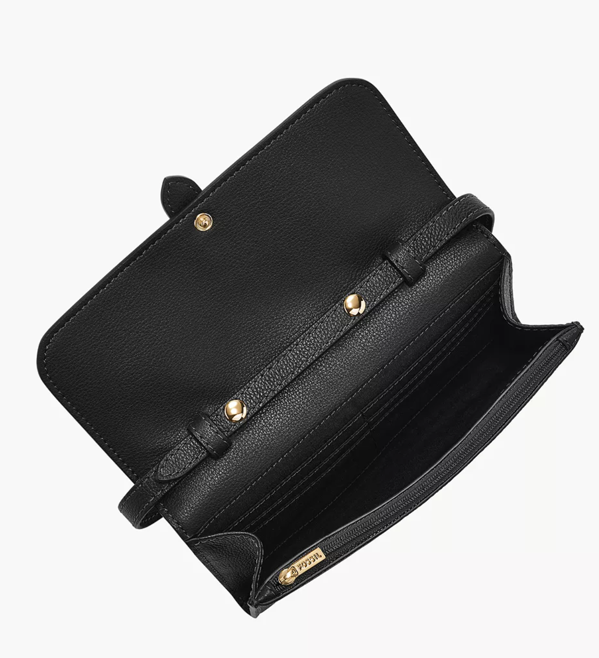 Fossil Emery Wallet Crossbody In Black (Pre-Order)