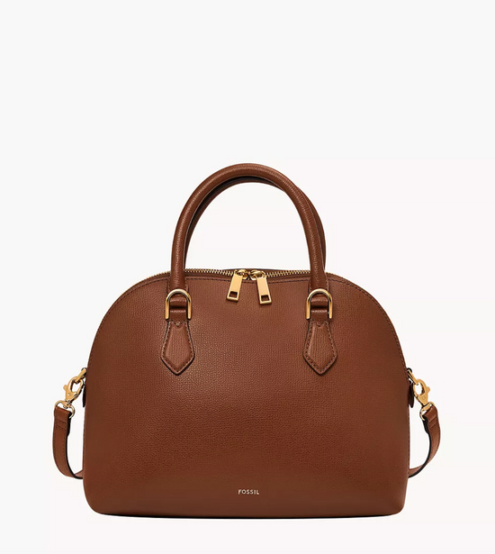 Fossil Bri Dome Satchel In Medium Brown (Pre-Order)