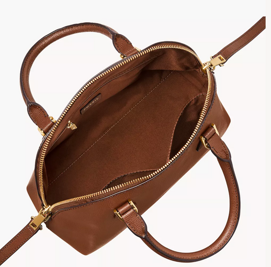 Fossil Bri Dome Satchel In Medium Brown (Pre-Order)