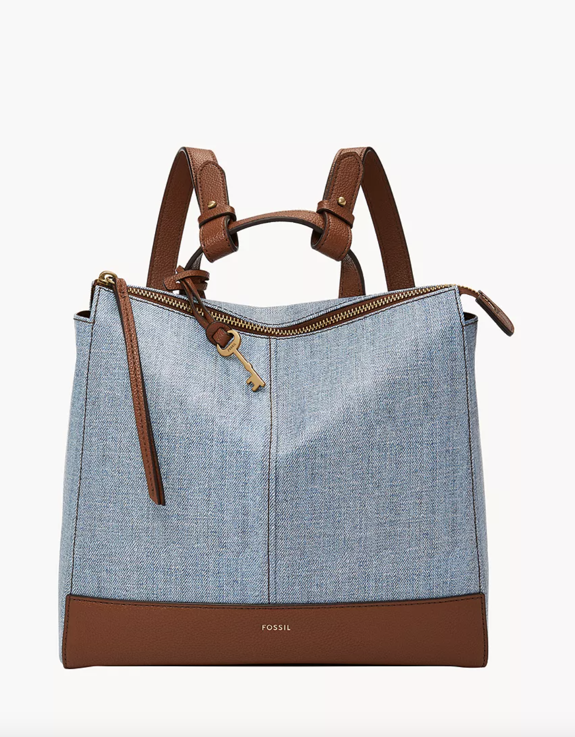 Fossil Elina Convertible Small Backpack In Denim (Pre-Order)