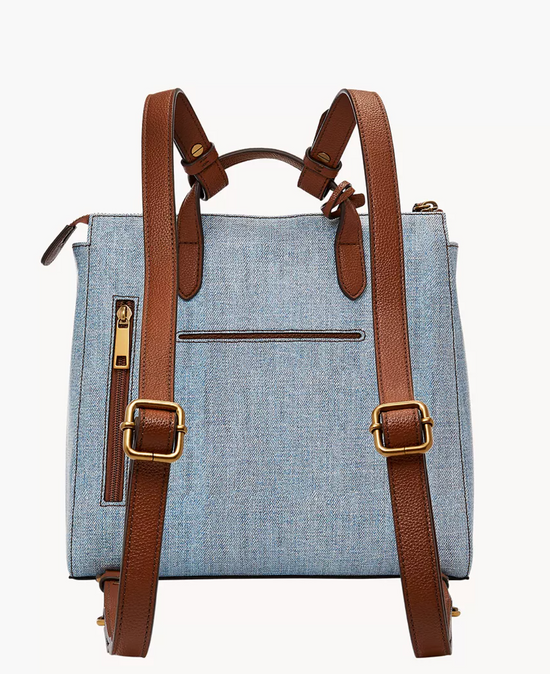 Fossil Elina Convertible Small Backpack In Denim (Pre-Order)