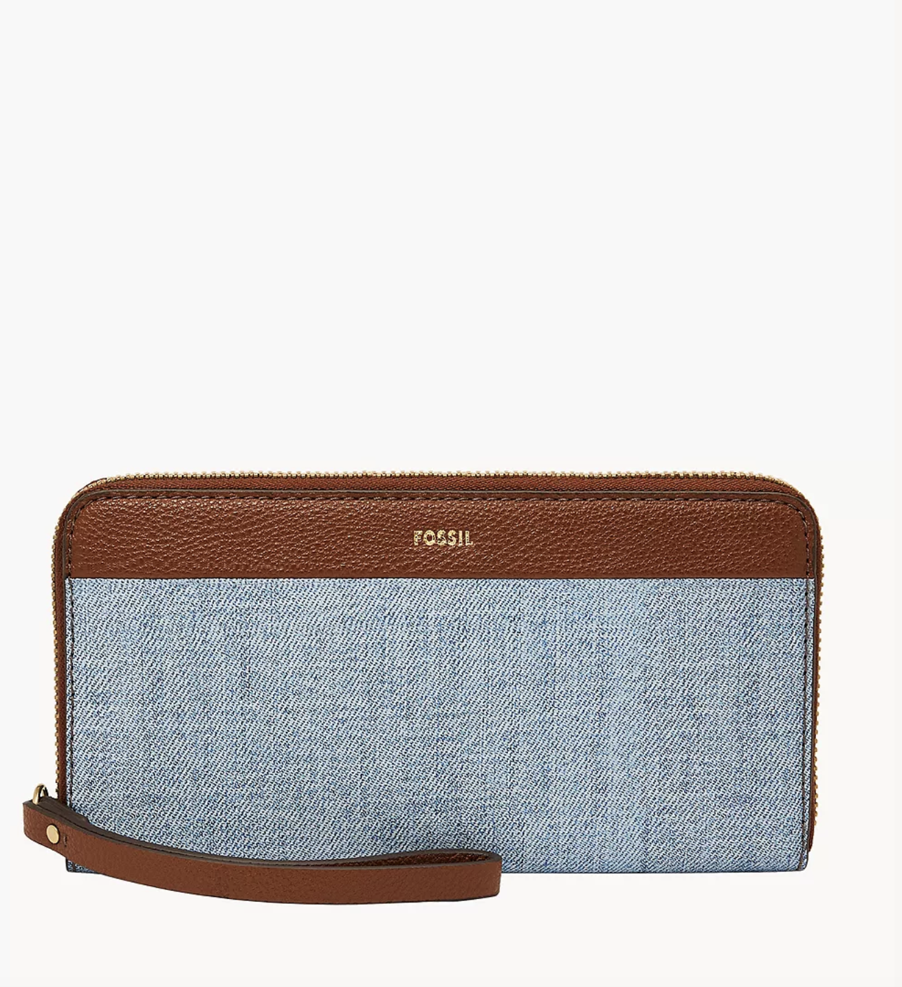 Fossil Jori Zip Clutch In Denim (Pre-Order)