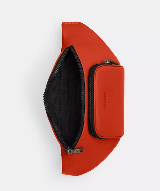 Coach Men Racer Belt Bag In Leather Deep Orange (Pre-Order)