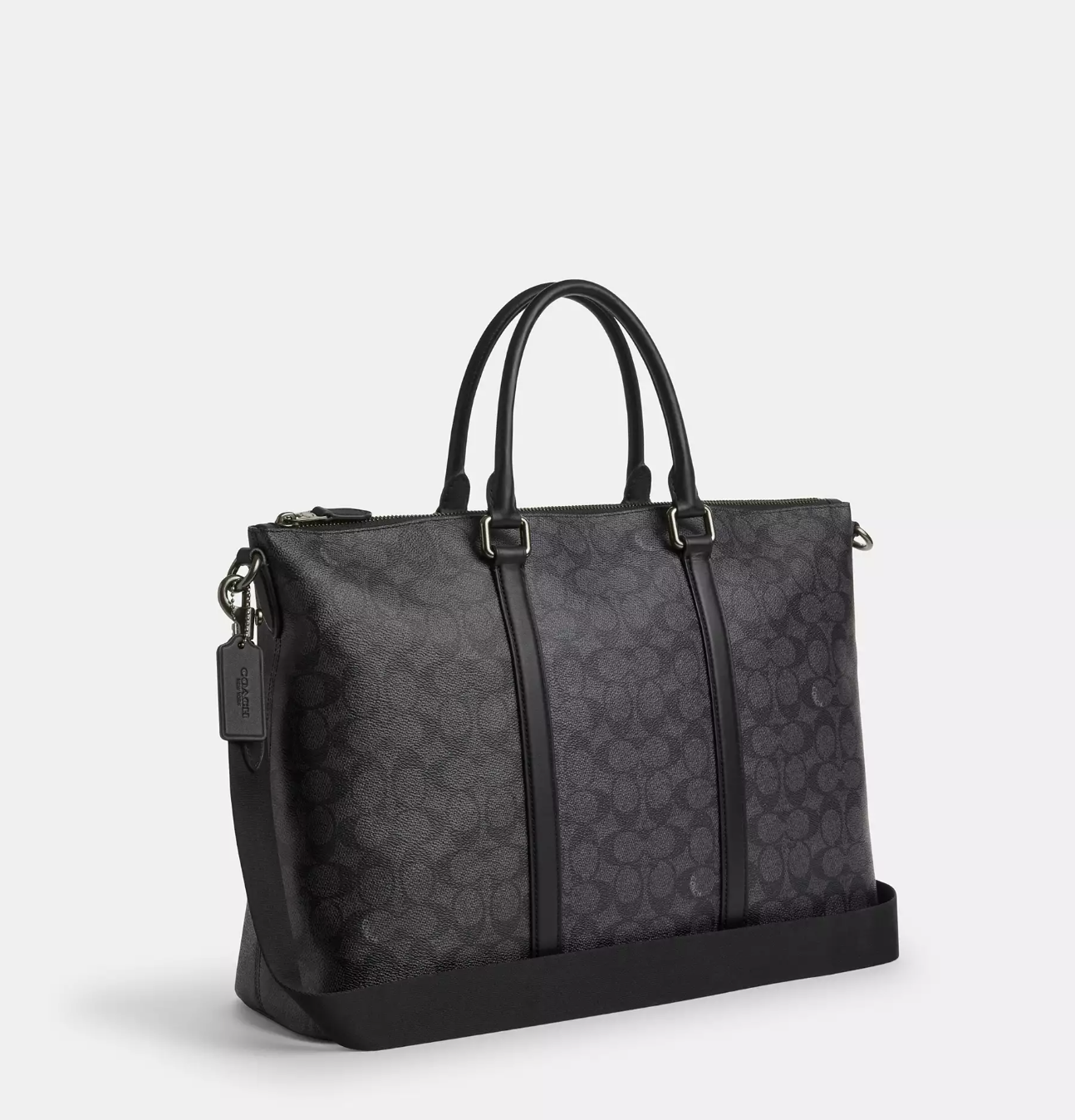 Coach Men Caleb Work Bag In Signature Charcoal Black (Pre-Order)