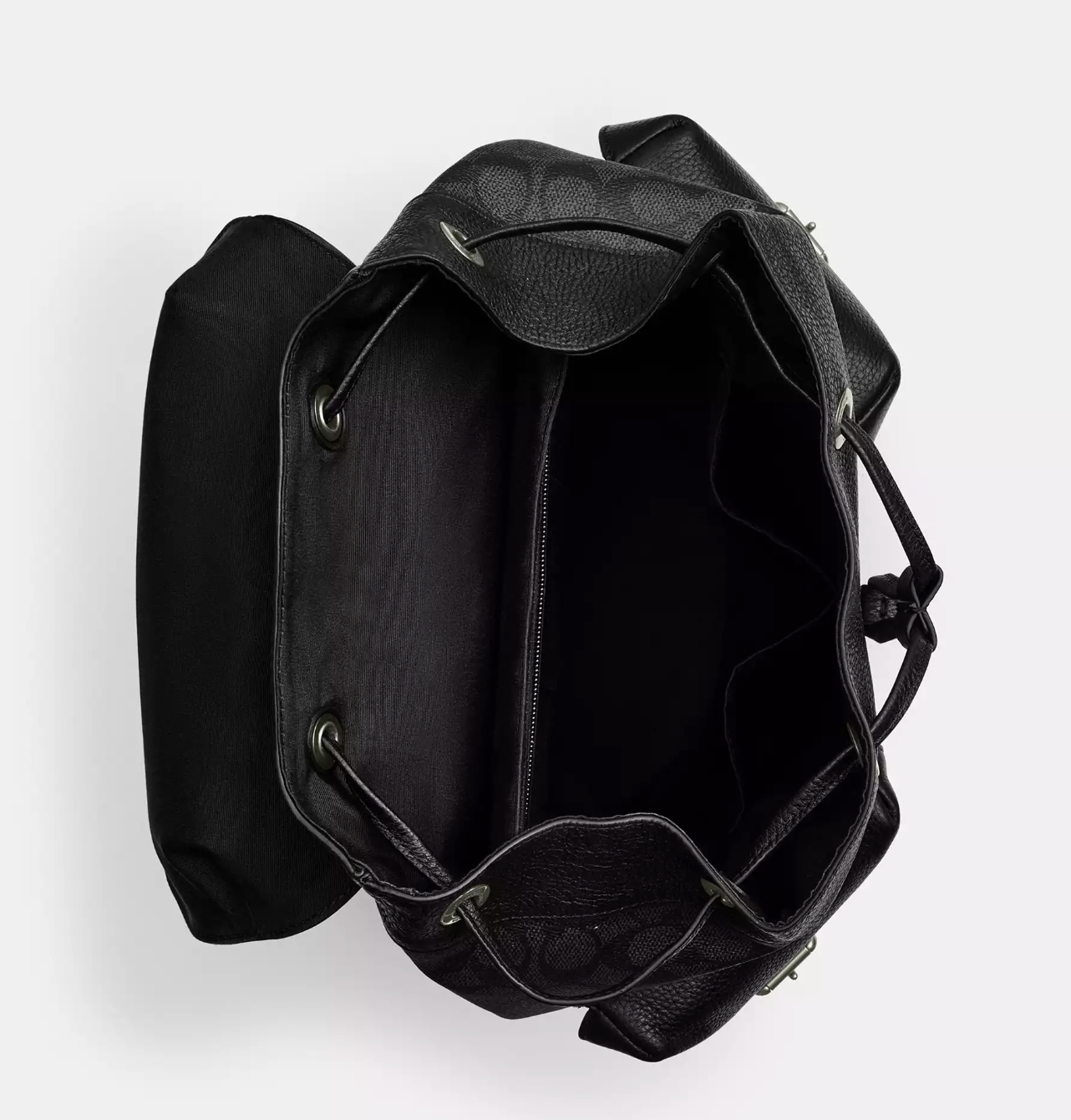 Coach Men Warner Backpack In Signature Charcoal Black (Special Pre-Order)