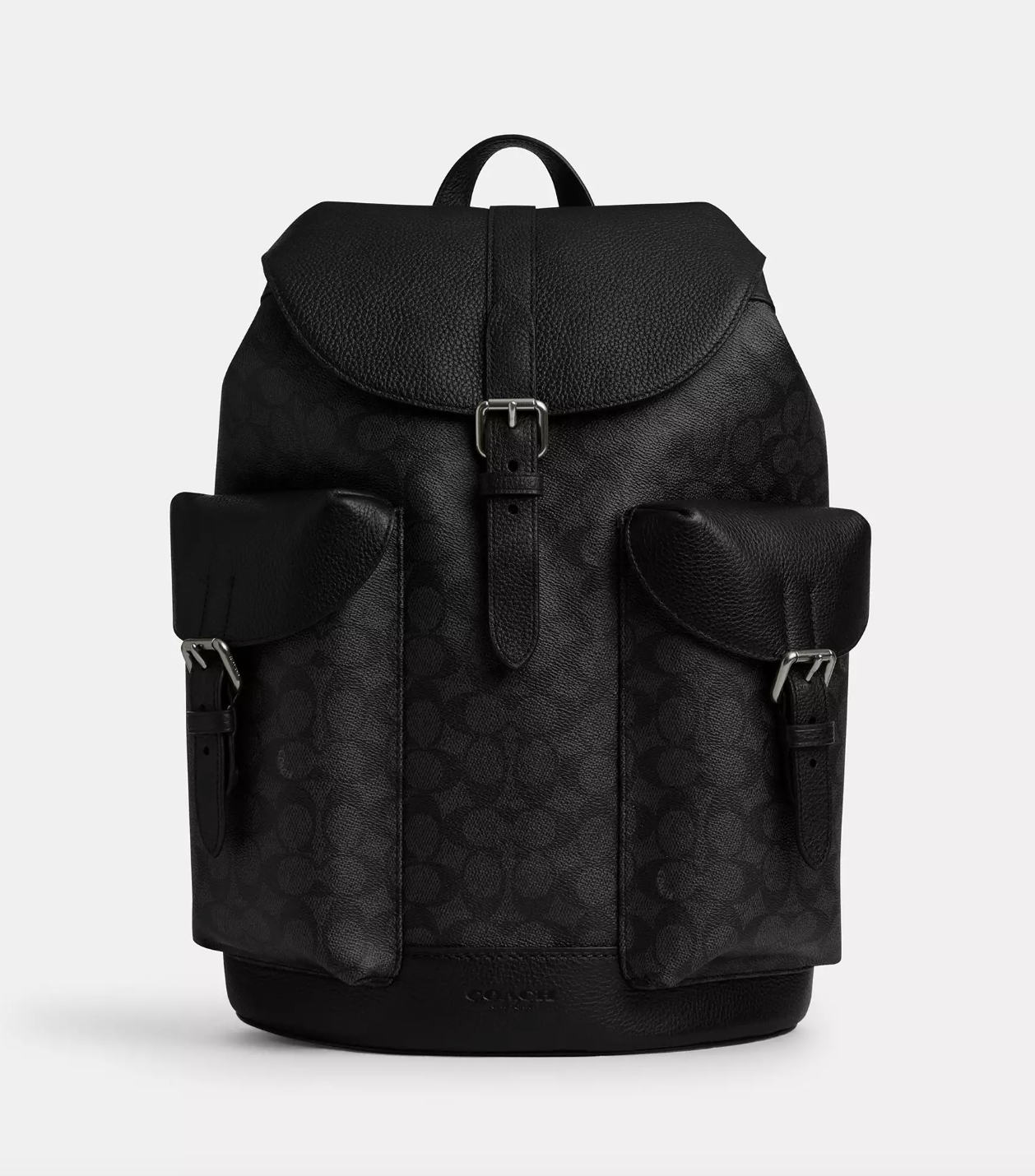 Coach Men Warner Backpack In Signature Charcoal Black (Special Pre-Order)