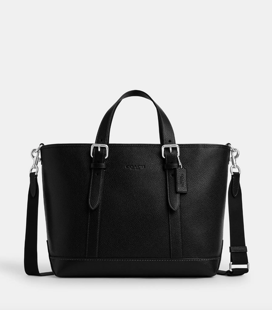 Coach Men Warner Tote Bag In Silver Black (Pre-Order)