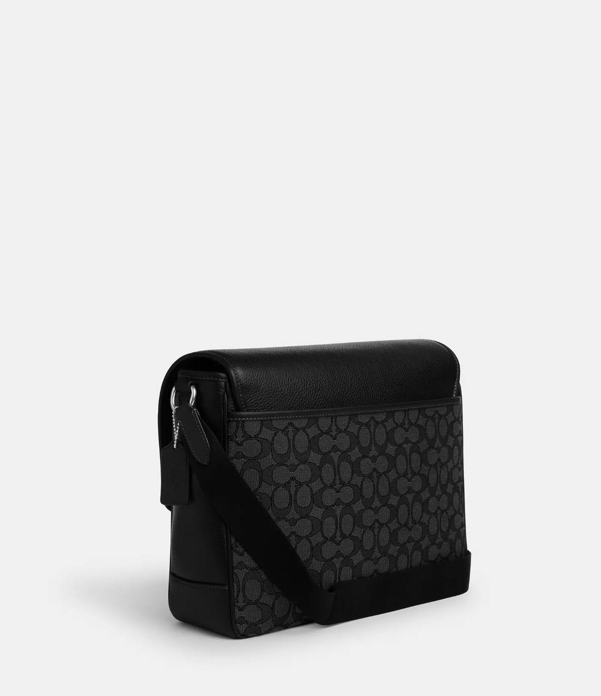 Coach Men Sprint Messenger In Signature Jacquard Charcoal Black (Pre-Order)