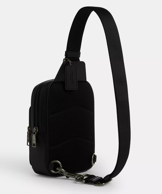 Coach Men Racer Sling Pack In Signature Charcoal Black