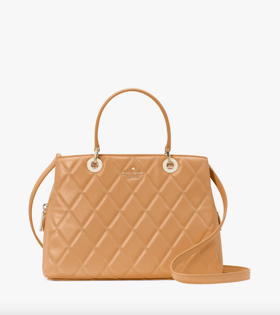 Kate Spade Carey Quilted Sullivan Satchel In Tiramisu