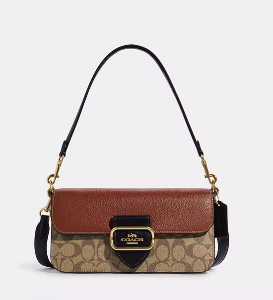 Coach Morgan Shoulder Bag In Signature Khaki Colorblock