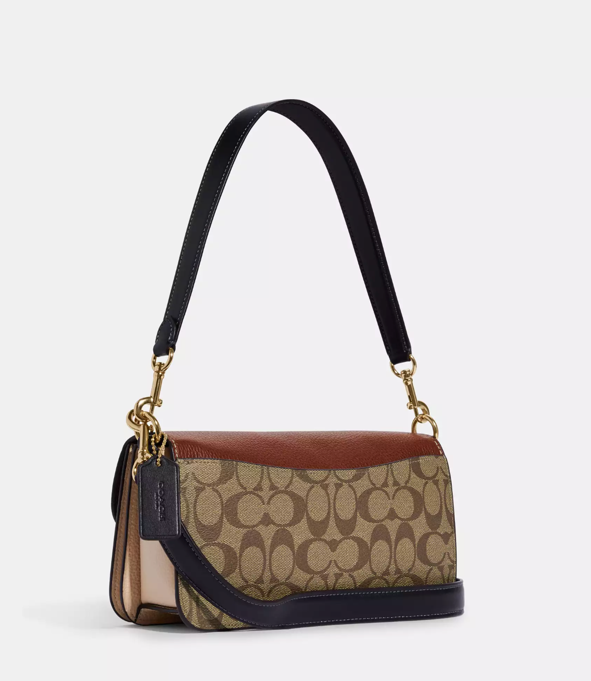 Coach Morgan Shoulder Bag In Signature Khaki Colorblock