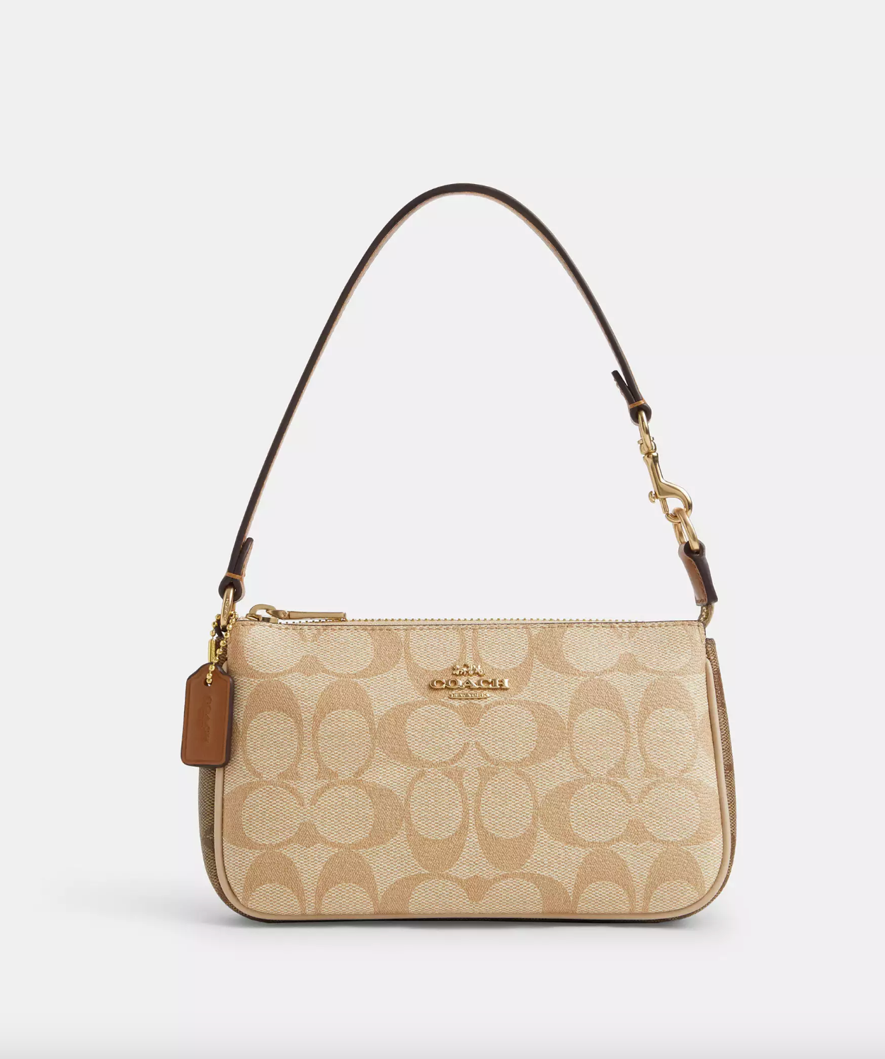 Coach Nolita 19 Wristlet Signature Light Khaki Ivory Multi