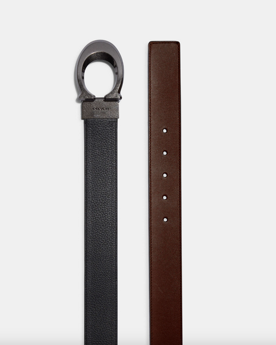 Coach Signature Buckle Belt, 38 Mm In Chestnut Black