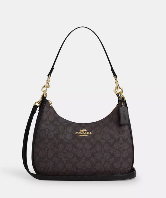 Coach Teri Hobo In Signature Brown Black (Pre-Order)