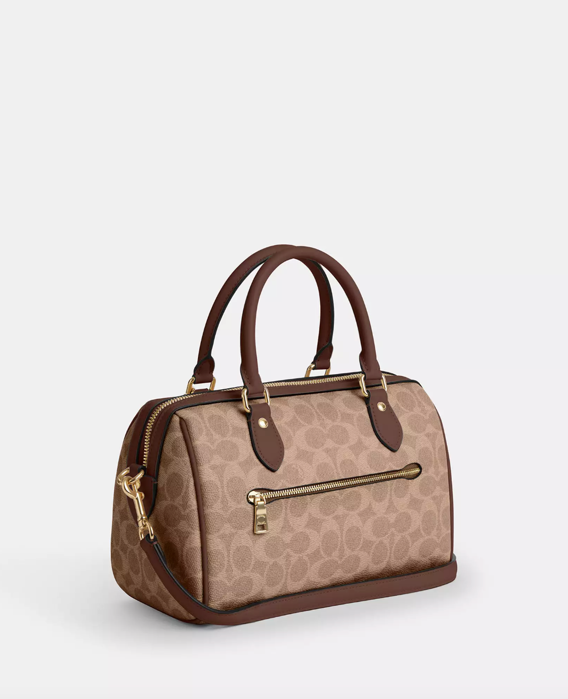 Coach Rowan Satchel Bag In Signature Gold Tan Brown (Pre-Order)