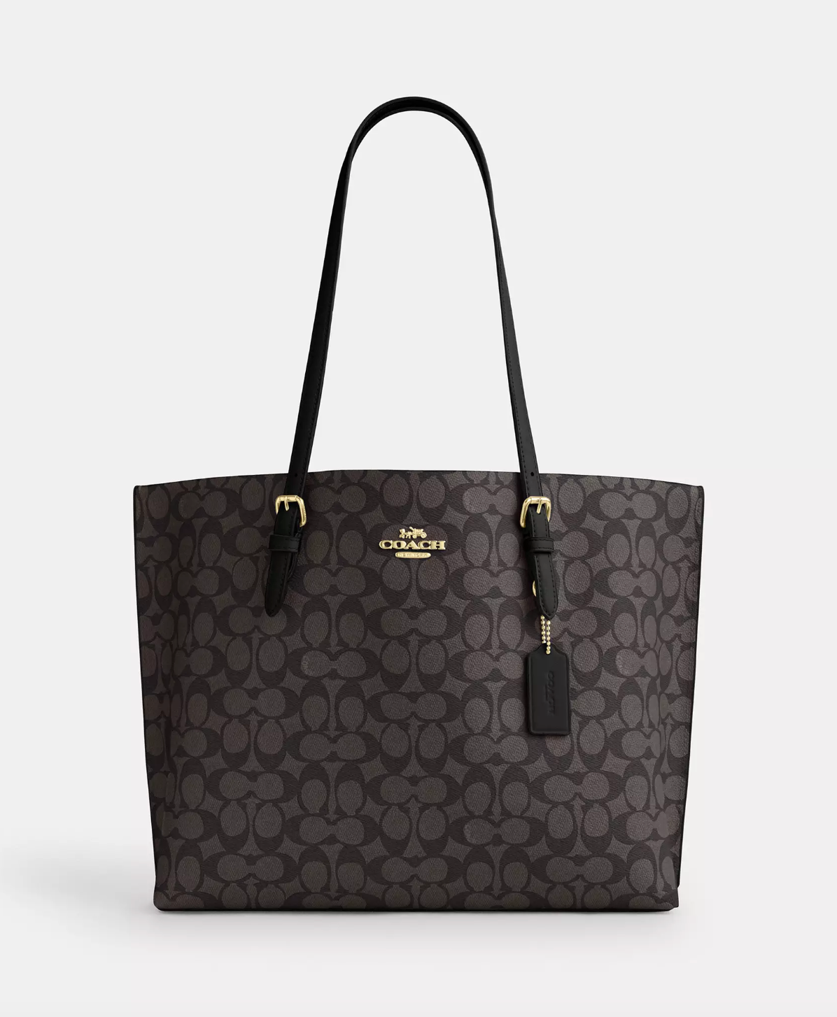 Coach Mollie Tote In Signature Walnut Black (Pre-Order)