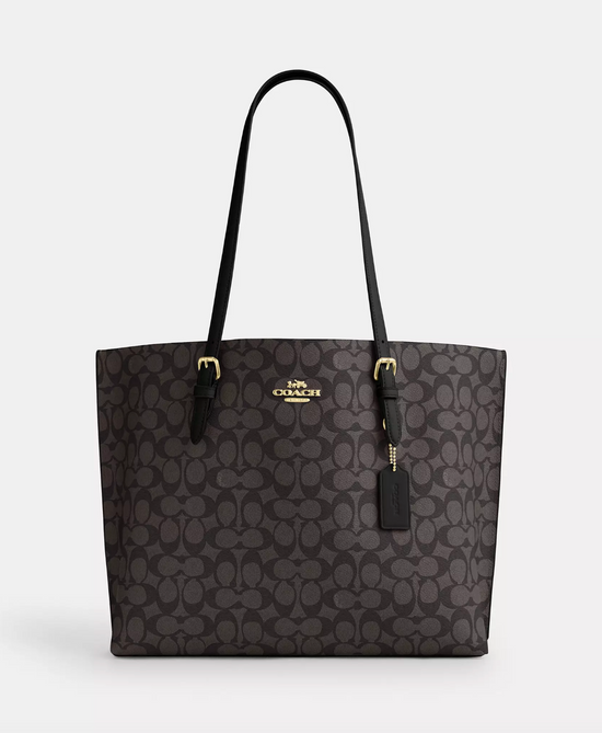 Coach Mollie Tote In Signature Walnut Black (Pre-Order)