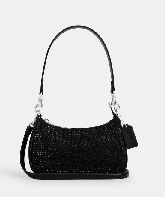 Coach Teri Mini Crossbody Bag In novelty leather Silver Black (Pre-Order)