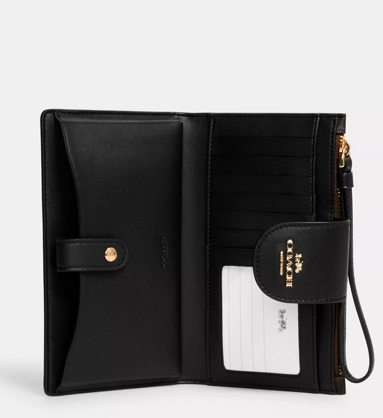 Coach Phone Wallet In Signature Brown Black (Pre-Order)